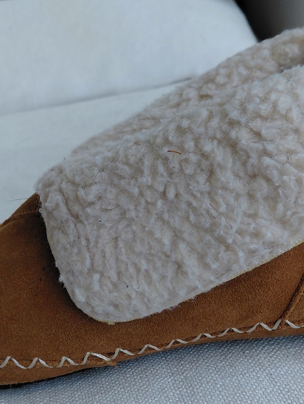 Cozy Shearling-Lined Suede Slipper - Camel